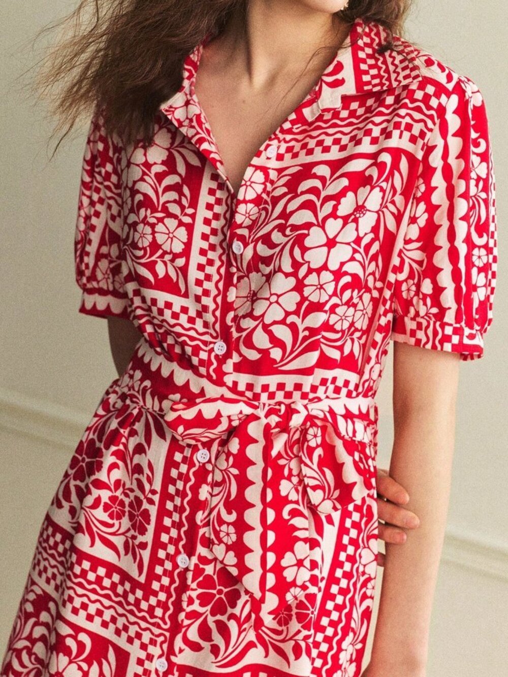 Red Boho Women's Floral Print Maxi Dress - Picture 6 of 6